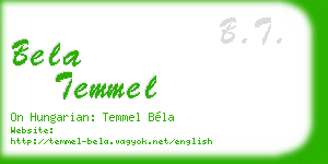 bela temmel business card